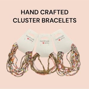 3 PACK OF HAND CRAFTED STRETCH BRACELET CLUSTERS GREAT GIFT